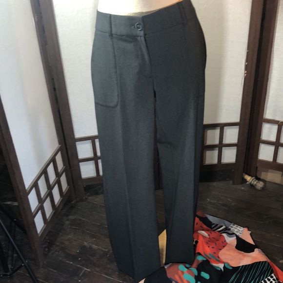 Ann Taylor loft charcoal Marisa trouser sz 6 / four pockets/ zipper/ belt loops - Picture 2 of 14